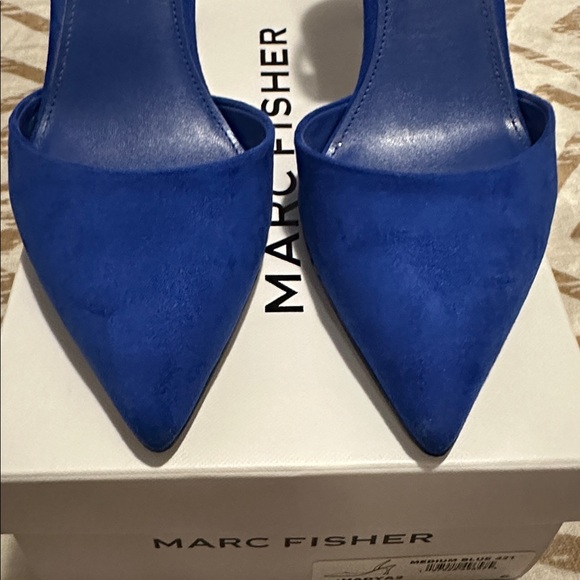 Marc Fisher Hadya Blue Suede Slingback Heels sz 8.5 - Picture 6 of 12